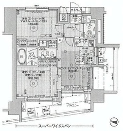 エステムプラザ飯田橋タワーレジデンス 1404 間取り図