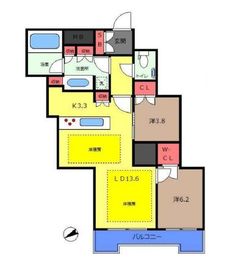 富久クロスコンフォートタワー(Tomihisa Cross)  34階 間取り図