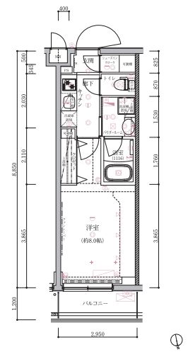 クレイシア祐天寺 3階 間取り図