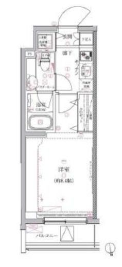 クレイシア祐天寺 4階 間取り図
