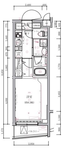クレイシア祐天寺 3階 間取り図