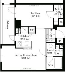 パークアクシス学芸大学 412 間取り図