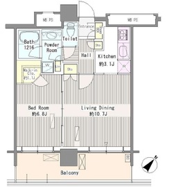 ユニゾンタワー 2404 間取り図