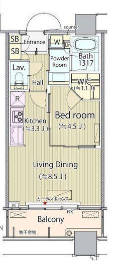 パークタワーグランスカイ 4階 間取り図