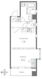 グレンパーク西麻布 203 間取り図