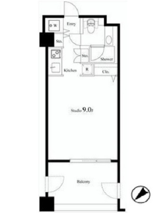 カスタリア水天宮 802 間取り図