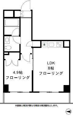 四谷デュープレックスD-R 4階 間取り図