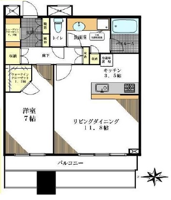 ワールドシティタワーズ キャピタルタワー 8階 間取り図