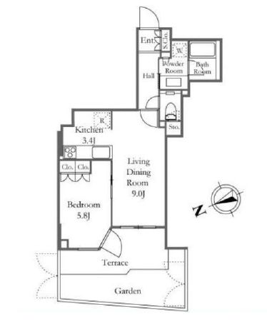プラウド恵比寿ディアージュ 4階 間取り図