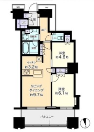 富久クロスコンフォートタワー(Tomihisa Cross)  33階 間取り図