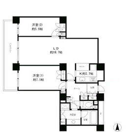 リバーポイントタワー 2509 間取り図