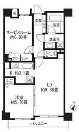 レジディア三軒茶屋2 502 間取り図