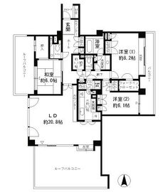 パークサイド・ウイングス 1308 間取り図