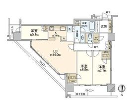 ライオンズマンション飯田橋駅前 5階 間取り図