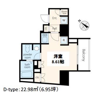 ボルト渋谷松濤レジデンス 3階 間取り図