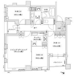 パークハウス中目黒 3階 間取り図