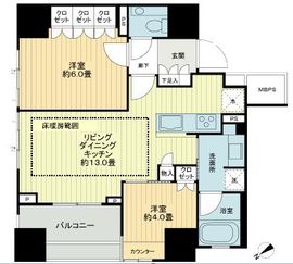 クレヴィア中目黒 4階 間取り図