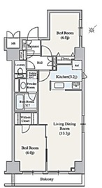 クレジデンス東銀座 501 間取り図