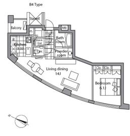 レジディアタワー乃木坂 1402 間取り図