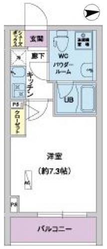 メインステージ白金高輪駅前 405 間取り図