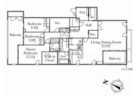 乃木六荘 201 間取り図