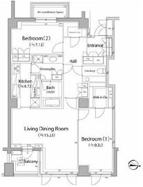 パークハウス赤坂新坂 2階 間取り図