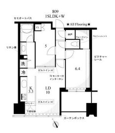 シティタワー麻布十番 8階 間取り図