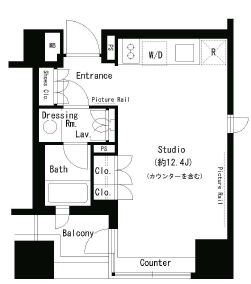 パークアクシス溜池山王 903 間取り図