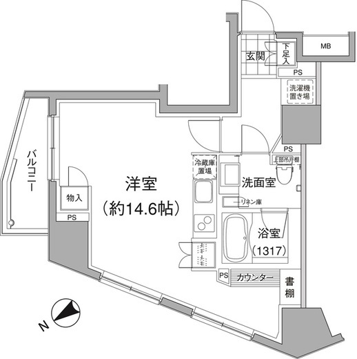 パークハビオ元麻布 601 間取り図