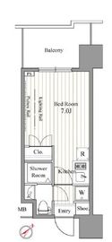 レジディア東銀座 811 間取り図