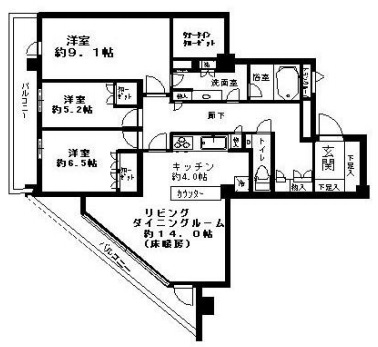 ブリリア有明スカイタワー 21階 間取り図