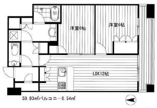 コンシェリア西新宿タワーズウエスト 27階 間取り図