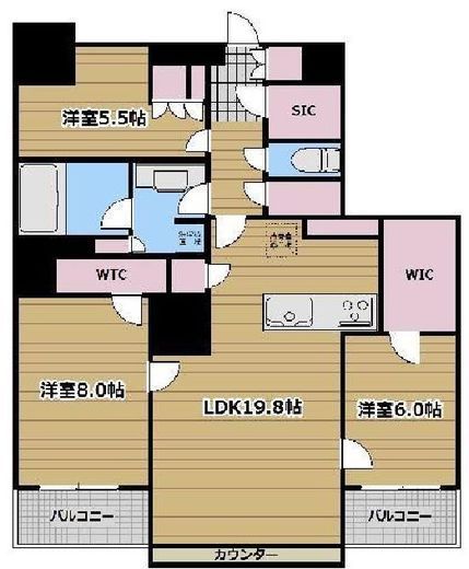 ザ・東京タワーズ ミッドタワー 43階 間取り図