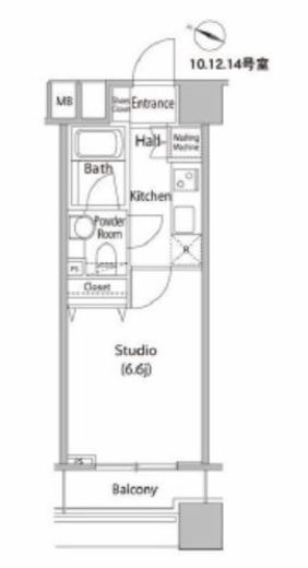 ファーストリアルタワー新宿 614 間取り図