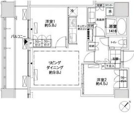 キャピタルゲートプレイス ザ・タワー 2階 間取り図