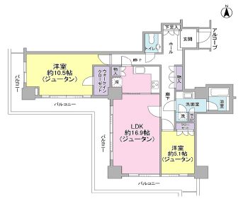 恵比寿ガーデンテラス壱番館 18階 間取り図