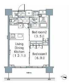 パークハビオ恵比寿 1402 間取り図