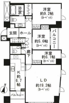 ルクセンブルグハウス 8階 間取り図