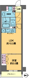 カスタリア東日本橋 406 間取り図