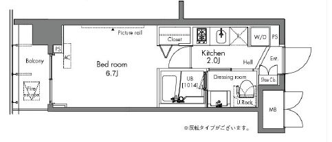 プラウドフラット隅田リバーサイド 1008 間取り図