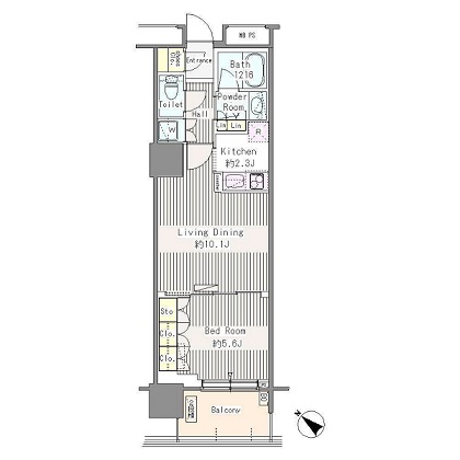 ユニゾンタワー 1402 間取り図