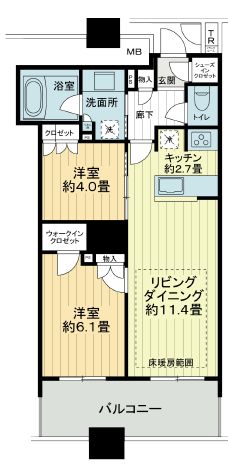 ブリリア有明スカイタワー 13階 間取り図