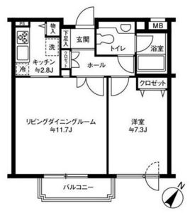 参宮橋マンション 102 間取り図