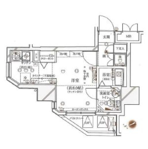 ガリシアレジデンス広尾 2階 間取り図