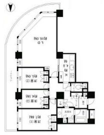 リバーポイントタワー 2704 間取り図