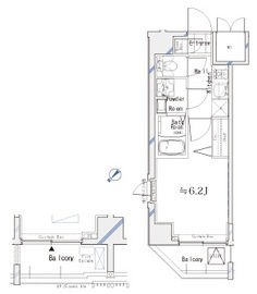 ガリシア品川 2階 間取り図