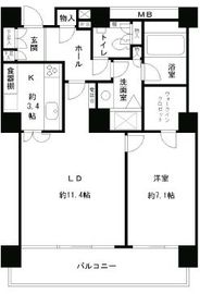 リバーポイントタワー 1304 間取り図