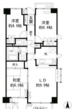レジデンスシャルマン林試の森 303 間取り図