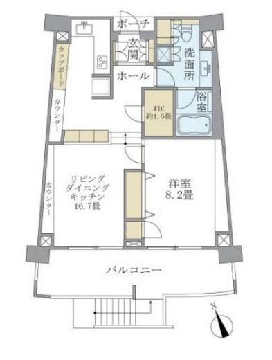 品川Vタワー テラス棟 2階 間取り図