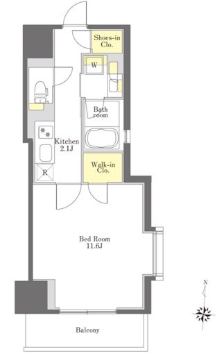 プライムメゾン市谷山伏町 602 間取り図